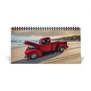 Classic Cars Desktop Calendar 2026 — Vintage Truck & Coupe Grid Planner